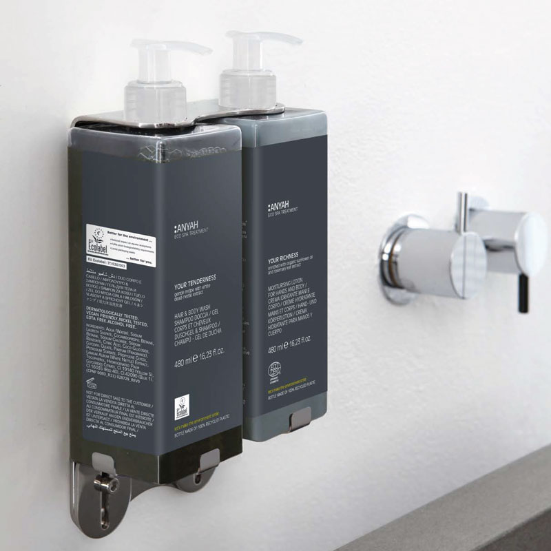 Hotel 300ml Shampoo a parete Balsamo e doccia Shampoo Bottiglia Dispenser  con serratura a chiave