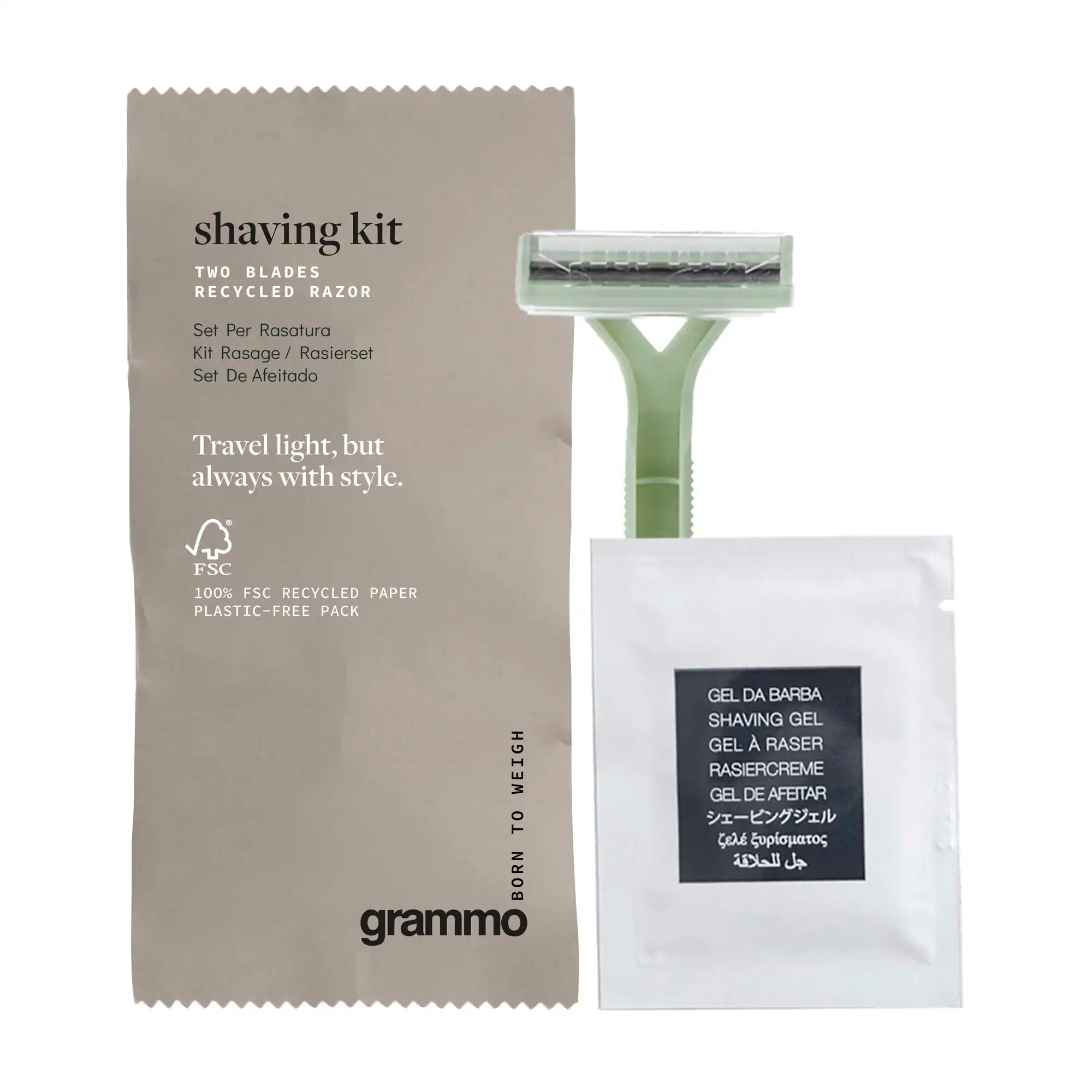 Set barba Grammo con rasoio e gel da barba