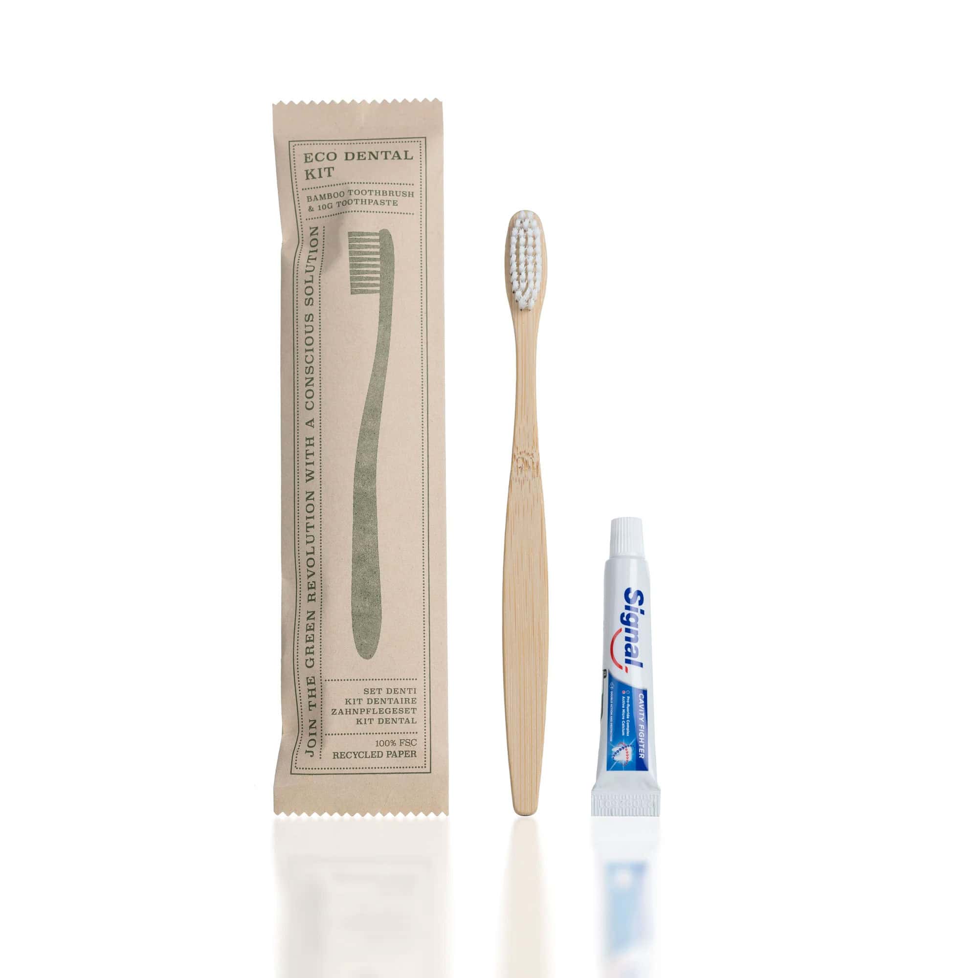 Set denti Eco Elements con spazzolino in bambù e dentifricio in confezione kraft